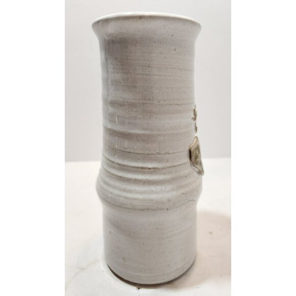 Harrodsburg Pottery Vase Tumbler White with Green Design 8" Tall by 4" Wide - Picture 7 of 12